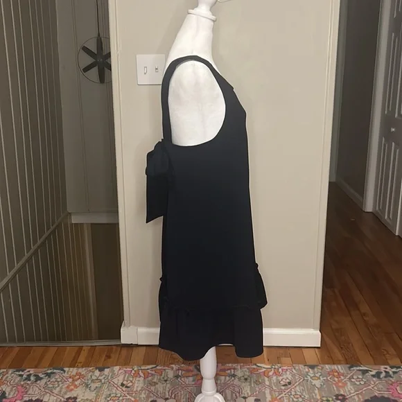 Sézane Mathilde Tie Bow Back Dress in Marine Blue Size FR 38, US 6 - Picture 8 of 11